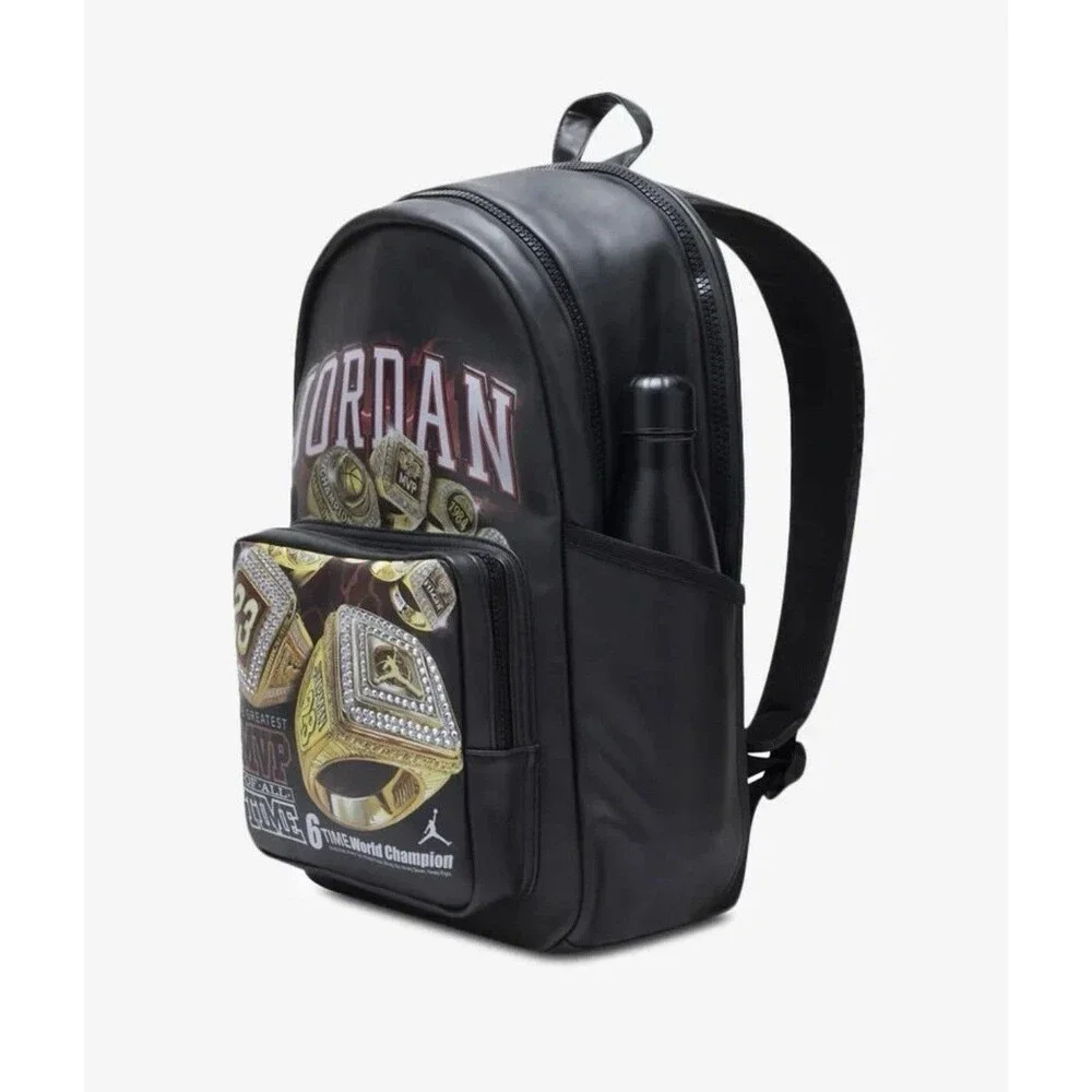 Jordan Borough Graphic 6 Rings Backpack🔥New Black School Bookbag MA9174-023